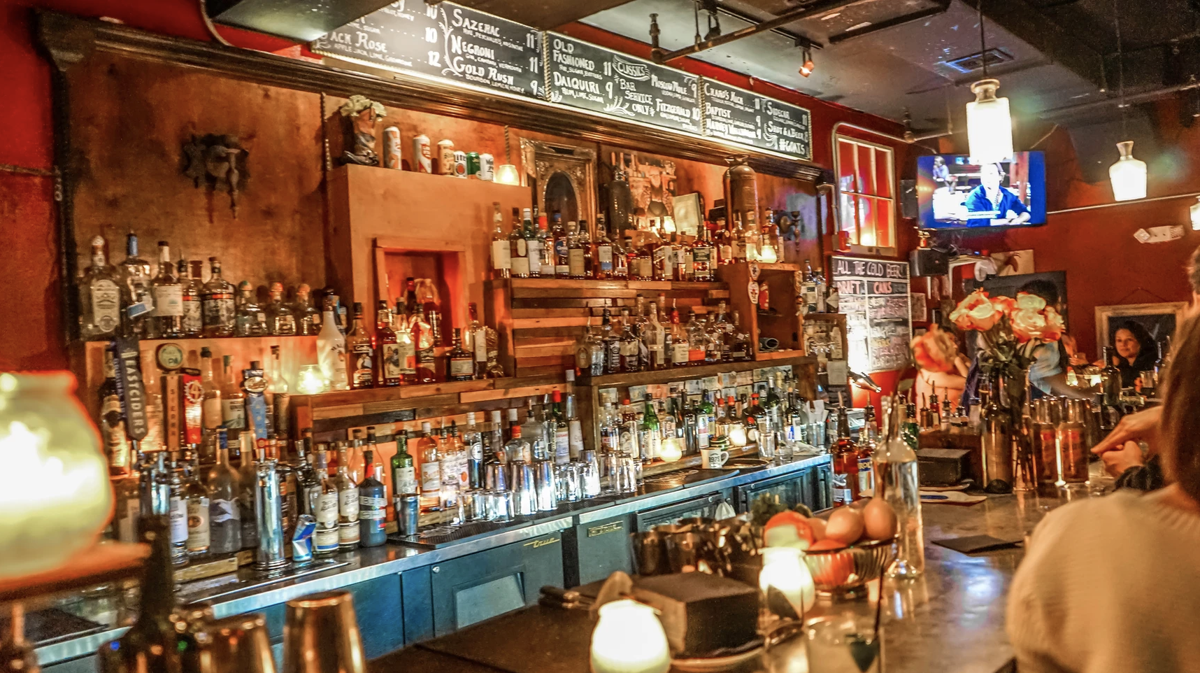 a group of people performing on a counter in a store